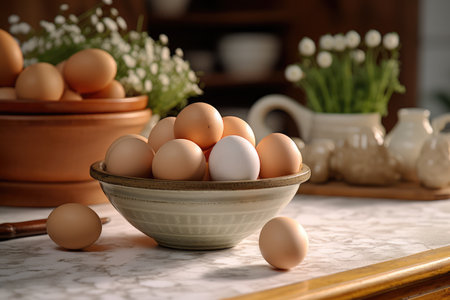 stock photo of duck eggs professional food photography ai generatedの素材