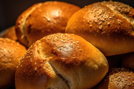 Bread Rolls flat lay profesional advertising food photography AI Generatedの素材