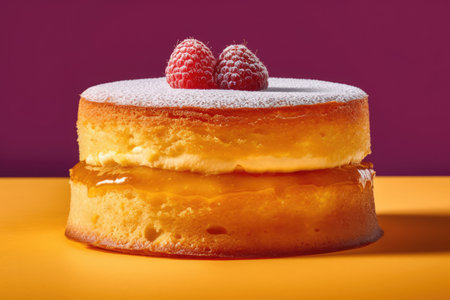 custard cake flat lay profesional advertising food photography AI Generatedの素材
