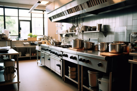 inside kitchen in the mini cafe professional food photography AI Generatedの素材