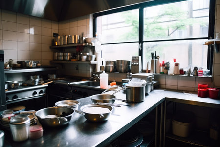 inside kitchen in the mini cafe professional food photography AI Generatedの素材