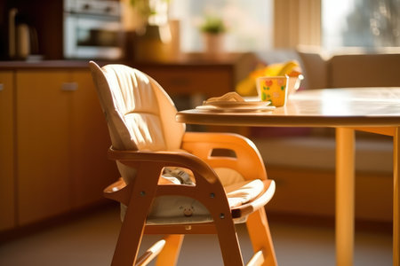 baby feeding chair in the Dining table professional advertising photographyの素材