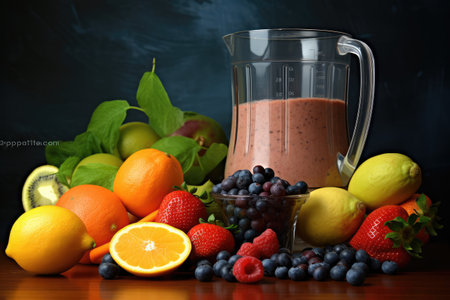 blender and fruits professional advertising food photographyの素材