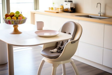 baby feeding chair in the Dining table professional advertising photographyの素材