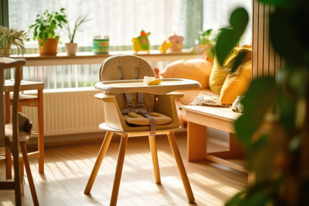 baby feeding chair in the Dining table professional advertising photographyの素材