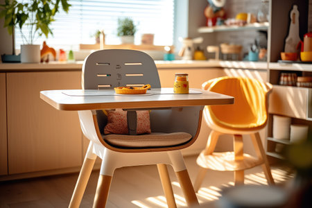 baby feeding chair in the Dining table professional advertising photographyの素材