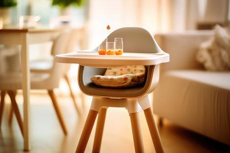 baby feeding chair in the Dining table professional advertising photographyの素材