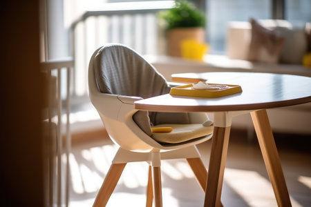 baby feeding chair in the Dining table professional advertising photographyの素材