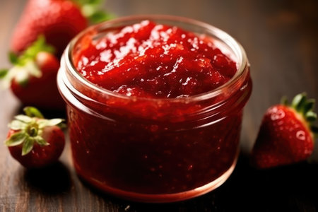 strawberry jam kitchen table professional advertising food photographyの素材