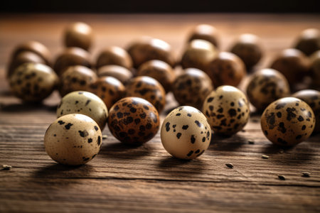 quail egg in the kitchen table professional advertising food photographyの素材