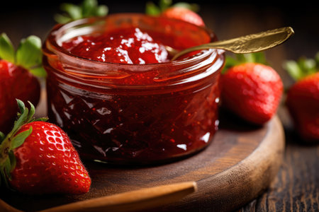 strawberry jam kitchen table professional advertising food photographyの素材