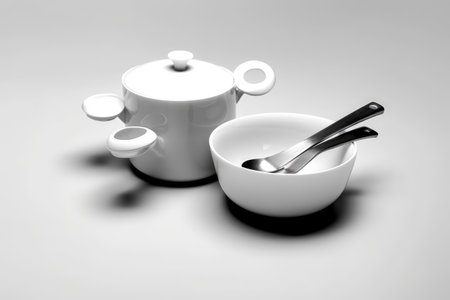 Kitchenware isolated white background professional advertising food photographyの素材
