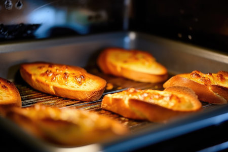 View into the oven on the baking tray professional advertising food photography AI Generatedの素材