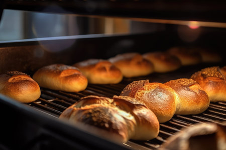 View into the oven on the baking tray professional advertising food photography AI Generatedの素材