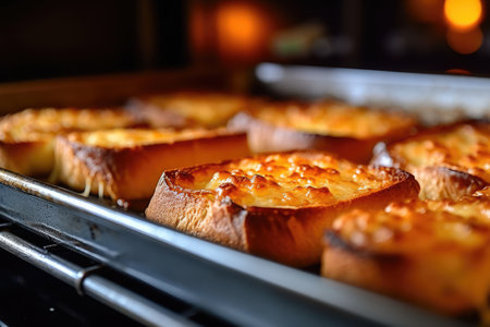 View into the oven on the baking tray professional advertising food photography AI Generatedの素材