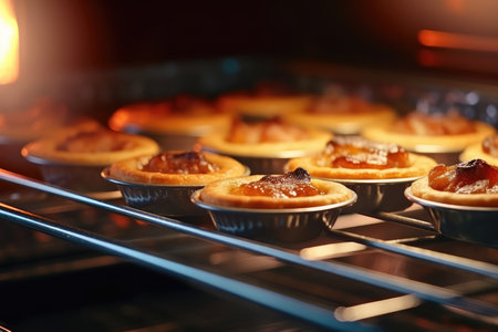 View into the oven on the baking tray professional advertising food photography AI Generatedの素材