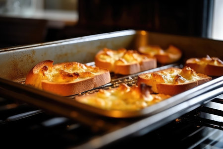 View into the oven on the baking tray professional advertising food photography AI Generatedの素材