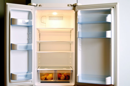 Refrigerator Open with other stuff professional advertising food photography AI Generatedの素材