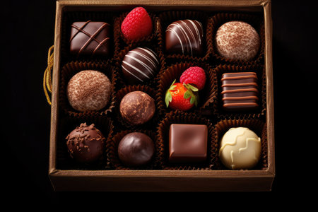 chocolate assortment professional advertising food photography AI Generatedの素材