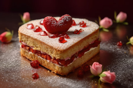 heart cake professional advertising food photography AI Generatedの素材