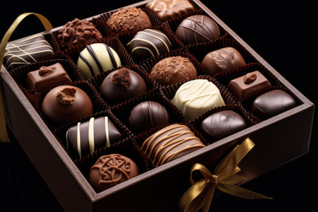 chocolate assortment professional advertising food photography AI Generatedの素材