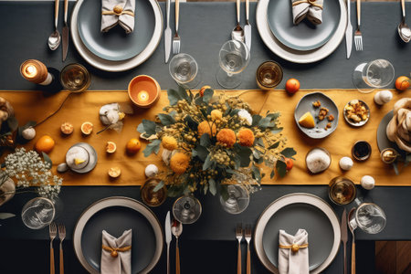 dinning table simply decorated furniture professional Advertising food photographyの素材