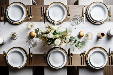 dinning table simply decorated furniture professional Advertising food photographyの素材