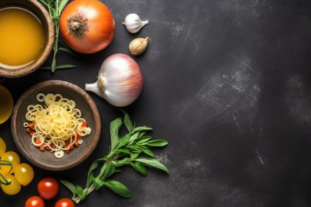 food ingredients for cooking flat lay professional Advertising food photographyの素材