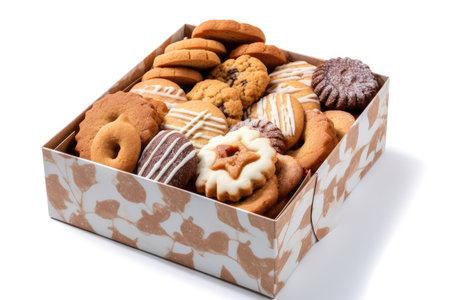 coockies assortment in the box professional advertising food photographyの素材