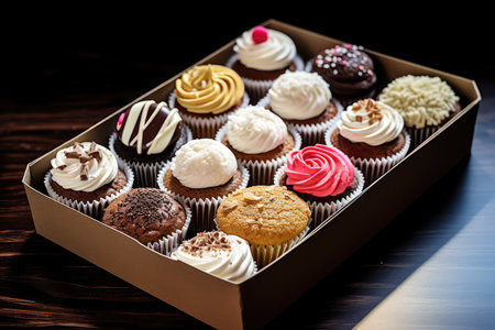cupcake assortment in the box Professional Advertising Food Photographyの素材
