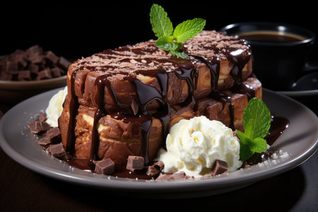 a slice chocolate french toast Professional Advertising Food Photographyの素材