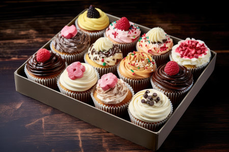 cupcake assortment in the box Professional Advertising Food Photographyの素材