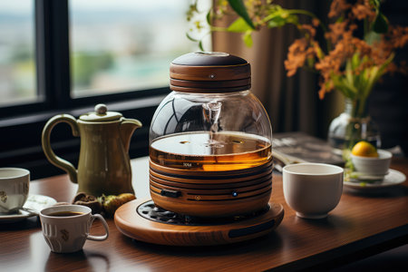 vietnam drip coffee maker in the kitchen table professional advertising food photographyの素材