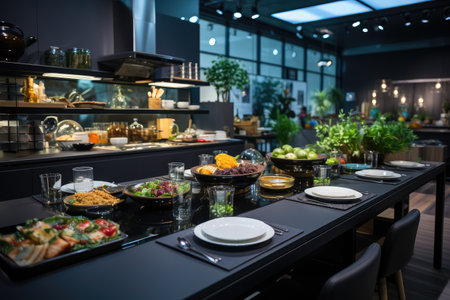 inside office show kitchen professional advertising photographyの素材