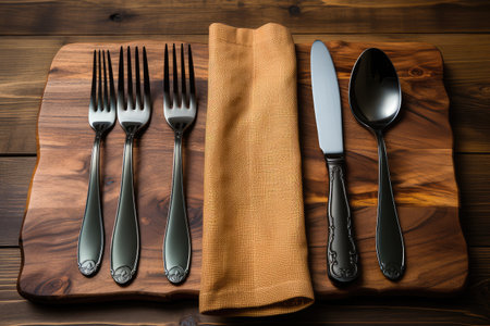 Knife Fork Spoon on the table professional advertising photographyの素材