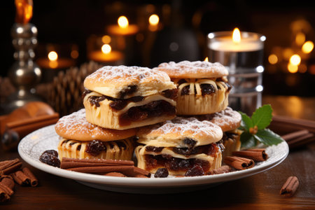Mince Pie in the kitchen table professional advertising food photographyの素材