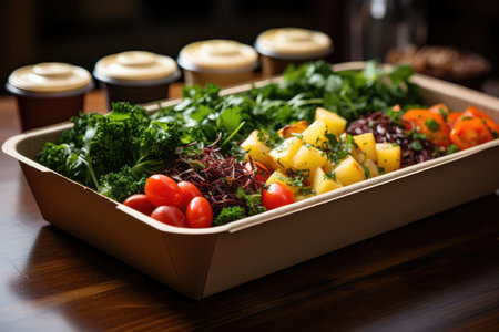 meal box serving on the table professional advertising food photographyの素材