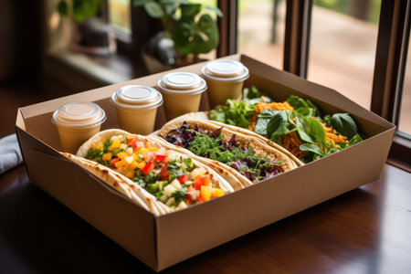 meal box serving on the table professional advertising food photographyの素材