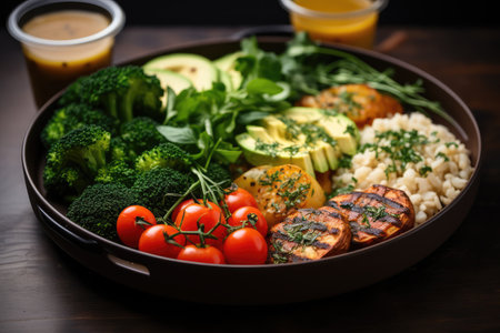 meal box serving on the table professional advertising food photographyの素材