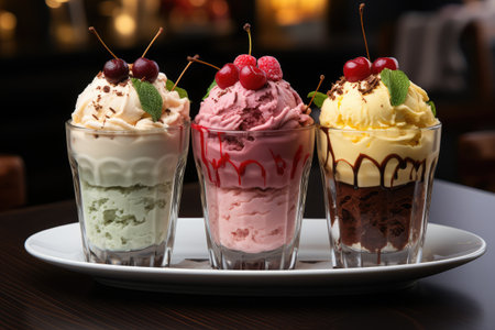 cup ice cream serving ideas professional advertising food photographyの素材