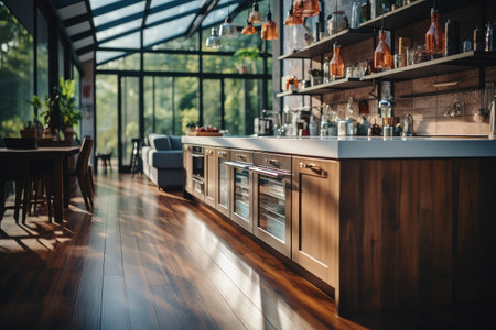 kitchen situation with blurred backgroundprofessional advertising photographyの素材