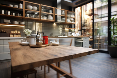 kitchen situation with blurred backgroundprofessional advertising photographyの素材