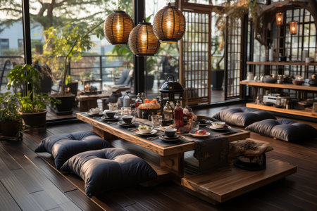 japanese dining floor seating professional advertising photographyの素材
