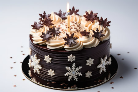 birthday winter cake chocolate advertising food photographyの素材