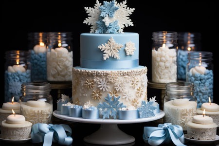 winter cake Wonderland blue themeの素材
