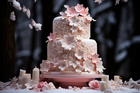 winter cake Wonderland pink themeの素材