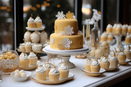 winter cake Wonderland yellow themeの素材