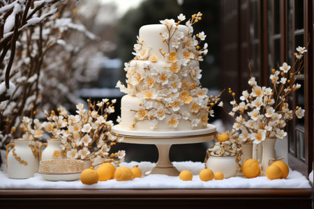 winter cake Wonderland yellow themeの素材