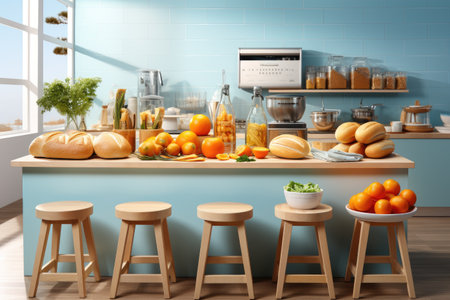 3d kitchen on a isolated background professional advertising photographyの素材