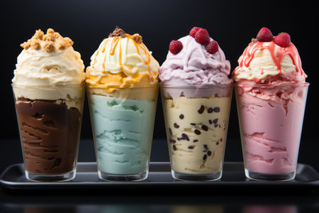 paper cup ice cream display professional advertising food photographyの素材